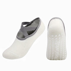 Anti-Skid Cross Strap Backless Yoga Dance Socks with Grips