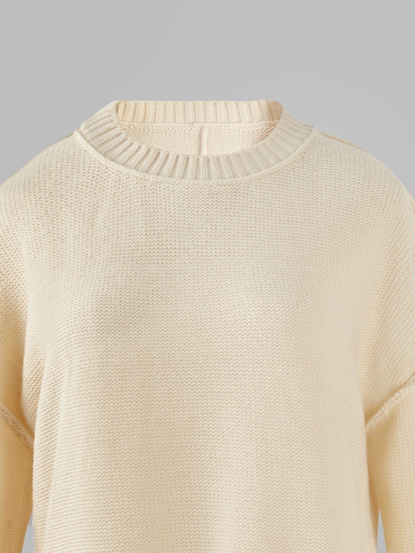 Casual Crew Neck Loose Knit Sweater Fall Winter Women's Clothing