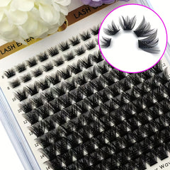 144pcs Mixed Length Self Grafting Cluster Lashes Slender Stem 12 Rows