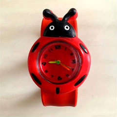 Cartoon Round Dial Watch With Clap Ring For Boys Girls