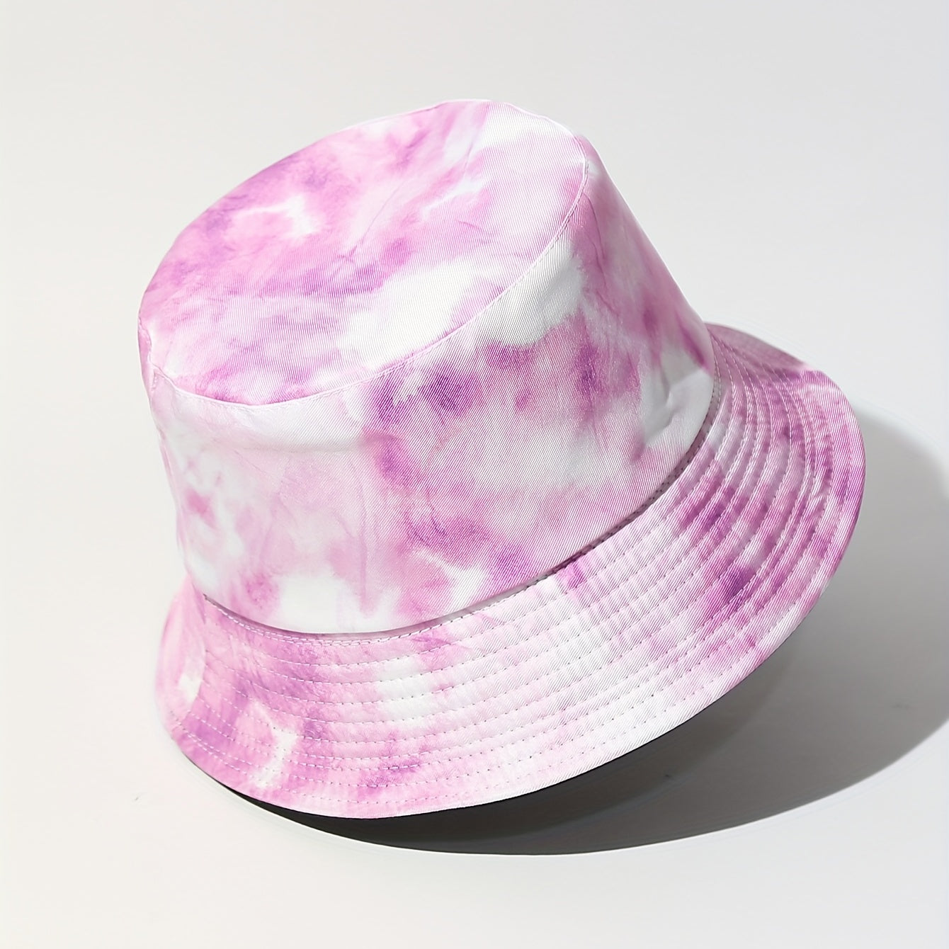 Purple Tie Dye Bucket Hat Casual Basin Hat Lightweight Sunscreen Fisherman Cap