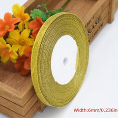 86 M Golden/Silvery Sparkling Ribbon Lace Wedding Decoration DIY Ribbon Bow
