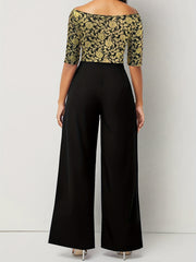 Floral Off Shoulder Jumpsuit Half Sleeve Casual Wear