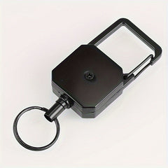 Steel Wire Rope Retractable Key Chain Carabiner Anti Lost Keyring