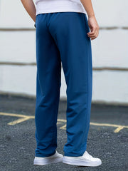 Men's Casual Pants Drawstring Waist Straight Leg