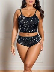 Moon & Star Print Bra & Panty Set