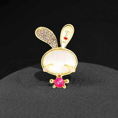 Rhinestone Rabbit Metal Pin Decorative Clothes Holiday Gift