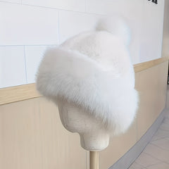 Thick Beanie With Pom Coldproof Knit Hats Beanies Ear Protection