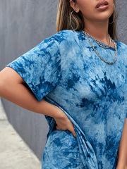 Tie Dye Two Piece Set Casual T-Shirt & Biker Shorts Outfit