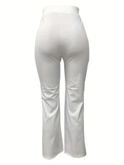 Tie Front High Waist Wide Leg Pants