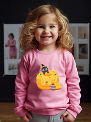 OERYUI Kids Halloween Cake Graphic Sweatshirt Comfy Pullover