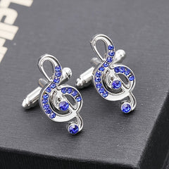 Purple Crystal Cufflinks & Tie Clip Set