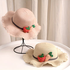 Kids' Summer Straw Hat with Shoulder Bag