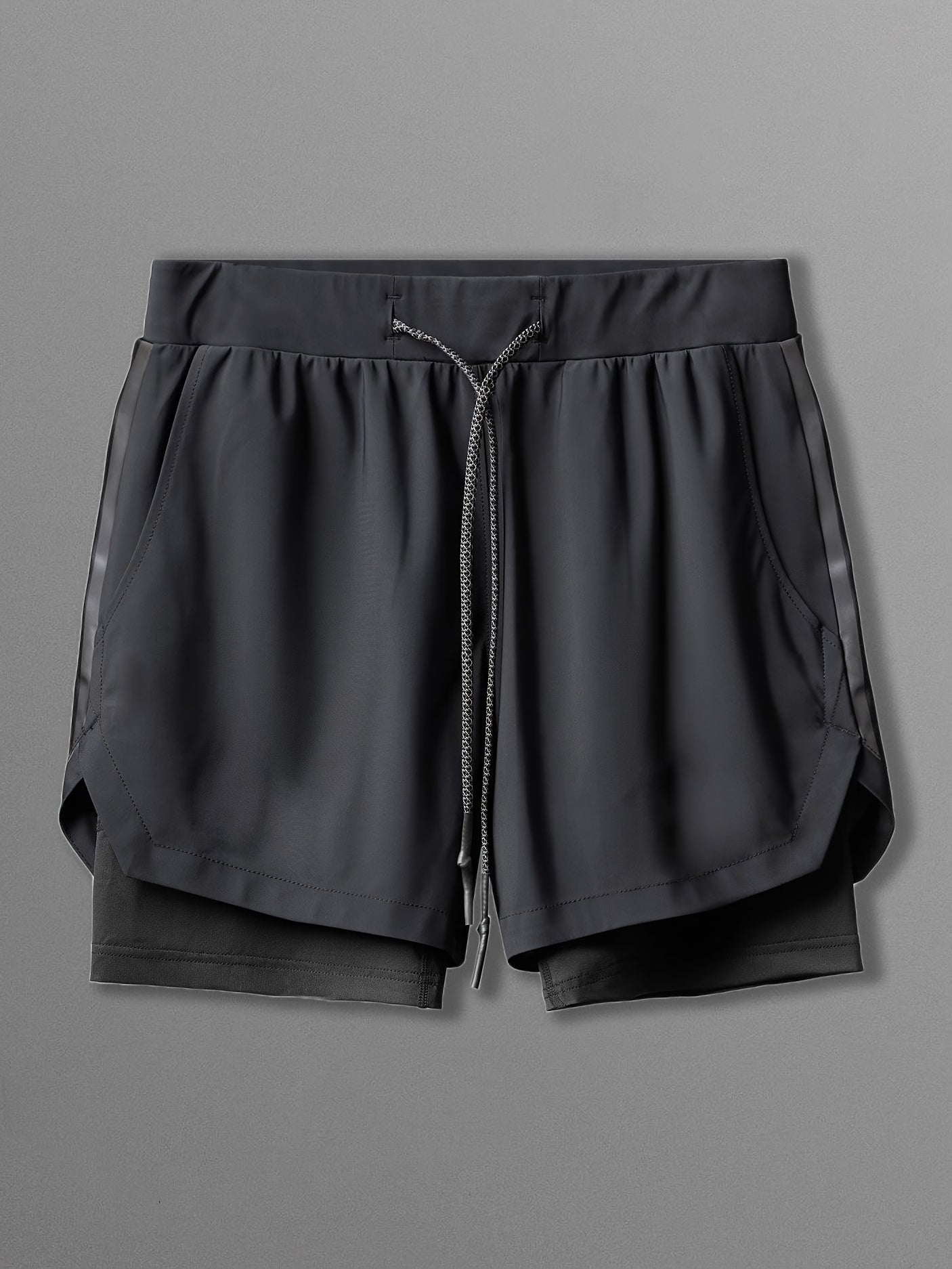 Double Layer Shorts Men's Stretch Sports Shorts For Gym Workout
