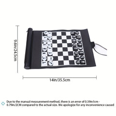 Portable Chess Puzzle Game Set - Two In One Travel Chessboard Game
