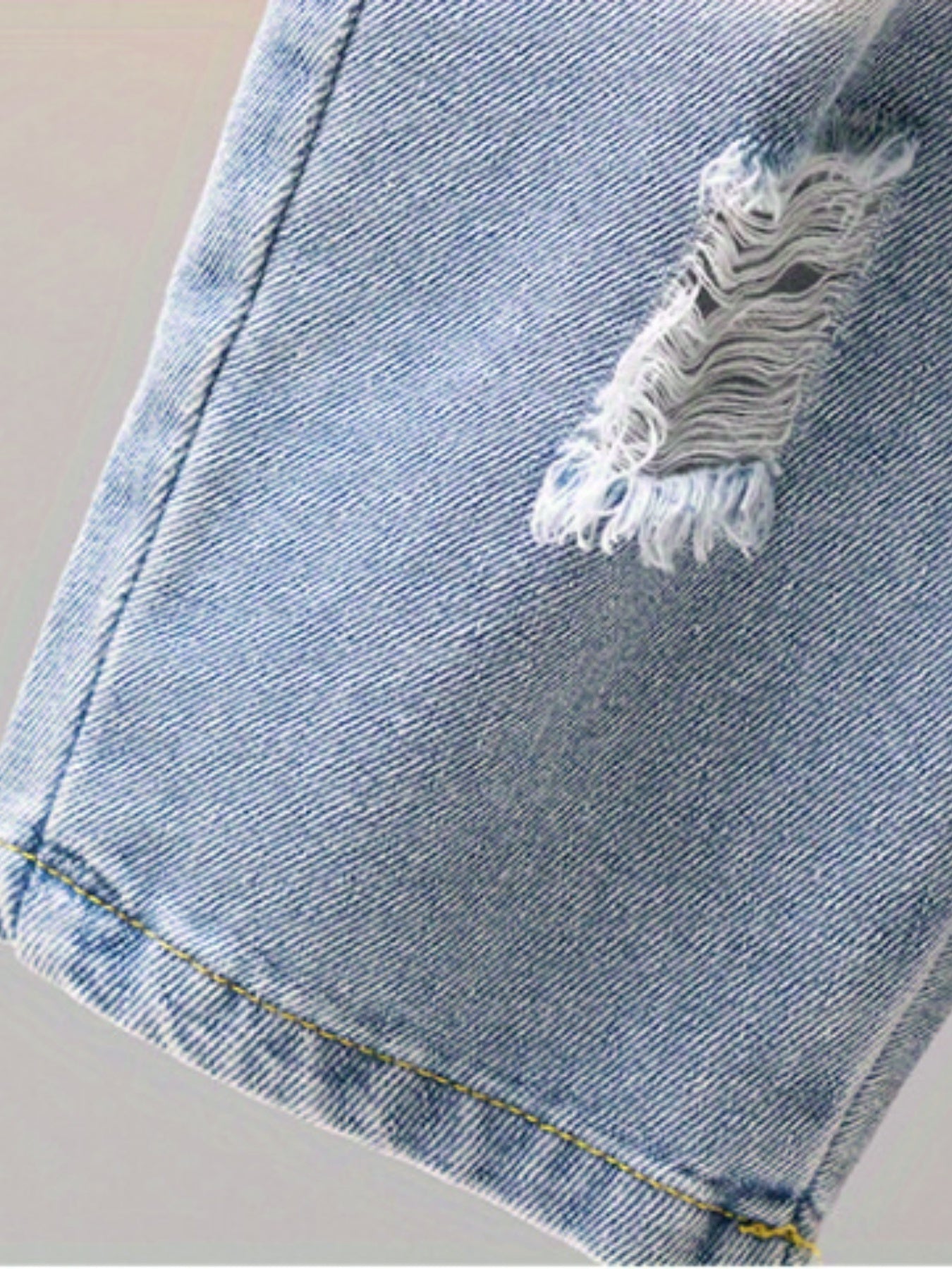 Boys Ripped Denim Jeans Cropped Pants Bottoms Casual Spring Summer Kids