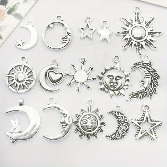 15pcs Tibetan Silver Metal Charms Pendants DIY For Jewelry Making