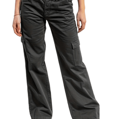 Solid Wide Leg Cargo Pants Casual Versatile Pants With Pockets Women