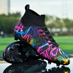 Boys High Top Non Slip Football Cleat With Spikes Outdoor Soccer Shoes