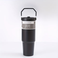 30oz Leakproof Stainless Steel Cup with Handle and Straw for Outdoor Activities