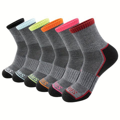 6 Pairs Basketball Socks for Men & Women - Cushioned Athletic Crew Socks