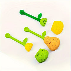 Pear Shaped Long Handle Tea Filter Reusable Silicone Tea Separator