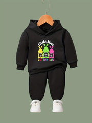 2pcs Bunny Hoodie Pants Set Girls Easter Spring Fall Sports Gift