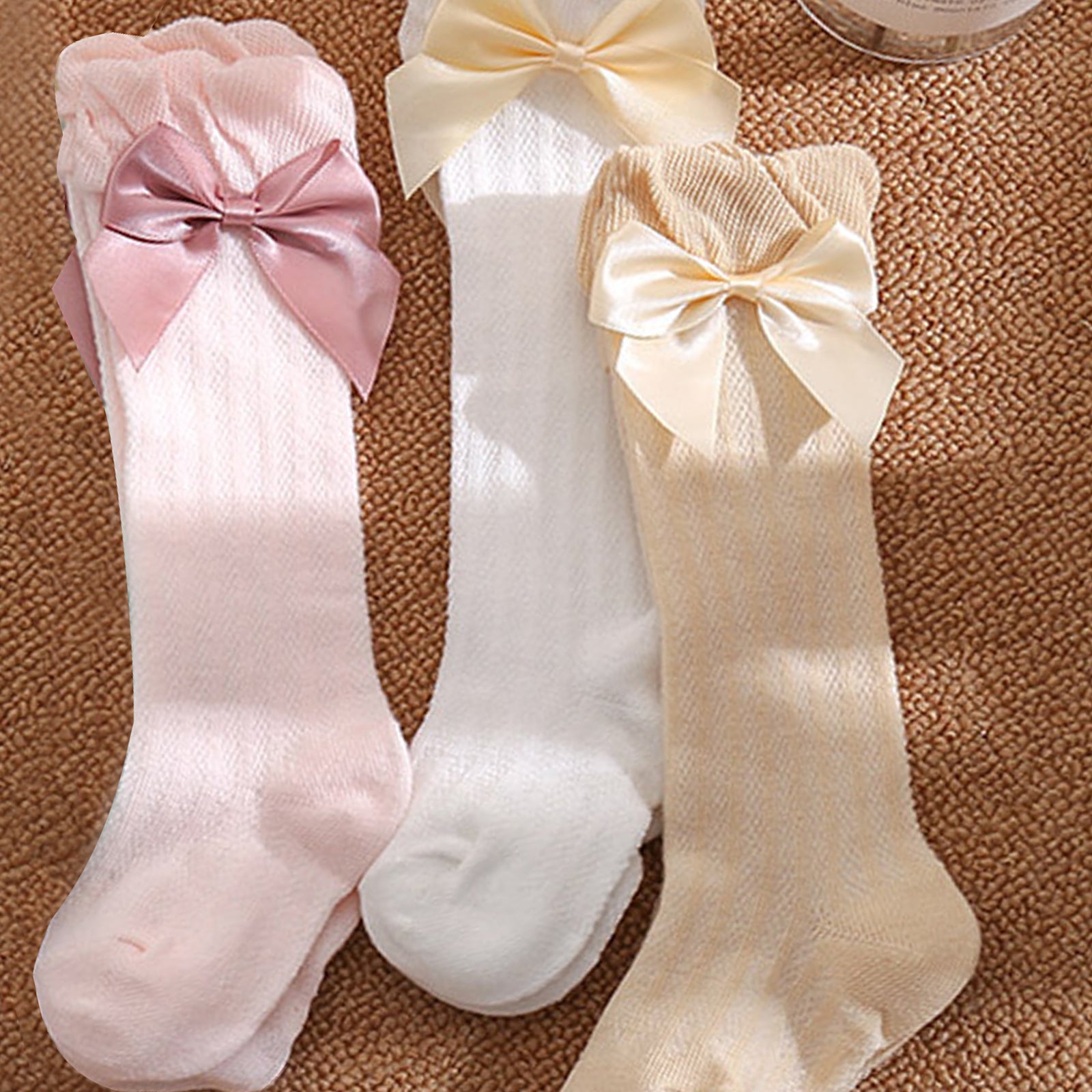 Cozy Bow Socks for Babies Toddlers Kids - Warm & Stylish