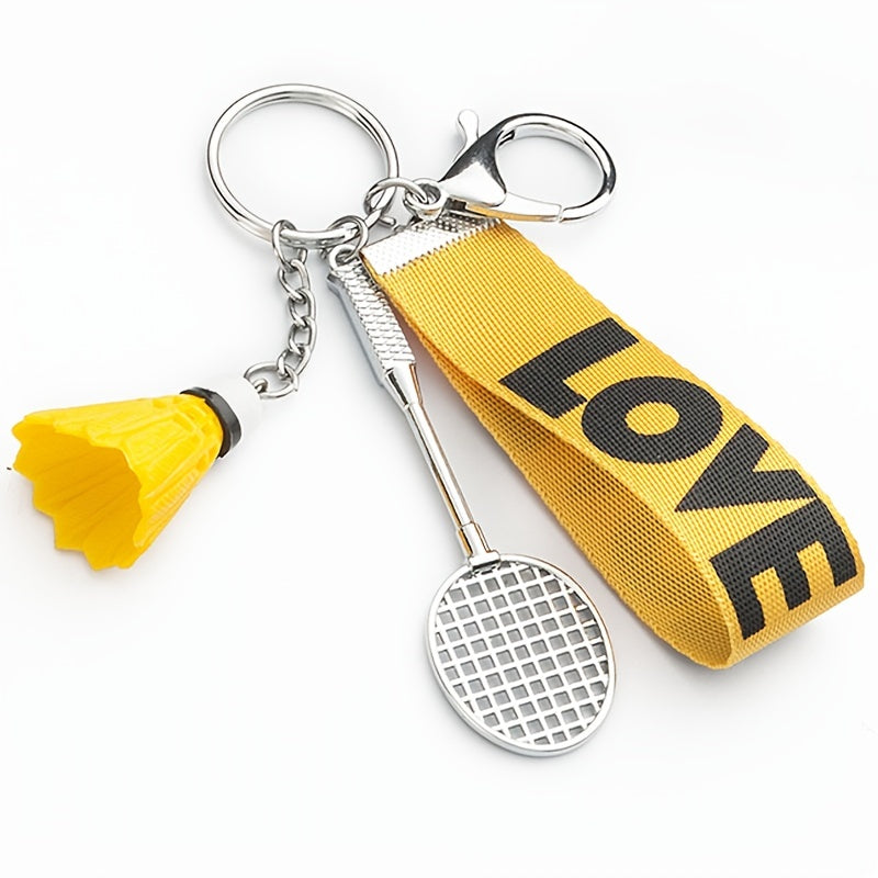 Badminton Racquet Keychain Alloy Key Chain Decoration
