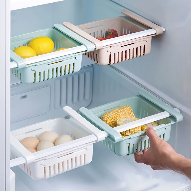 Refrigerator Storage Basket Retractable Drawer Multifunctional Rack