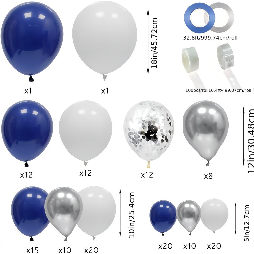 Navy Silver Balloon Garland Arch Kit Birthdays Weddings Party Decorations