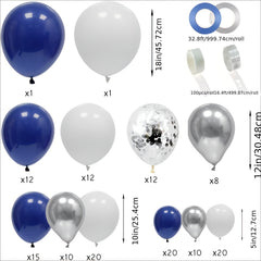 Navy Silver Balloon Garland Arch Kit Birthdays Weddings Party Decorations
