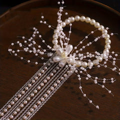 Faux Pearl Hair Tie Tassel Chinese Wedding Bride Accessories