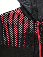 Men's Contrast Hooded Jacket Zip Coat Autumn Winter