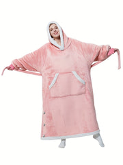 Women's Plus Size Sherpa Fleece Hooded Robe