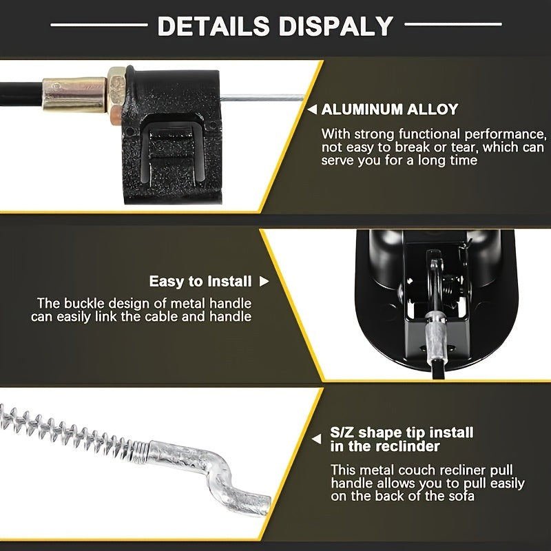Metal Recliner Handle Replacement Parts With Cable