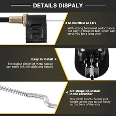 Metal Recliner Handle Replacement Parts With Cable