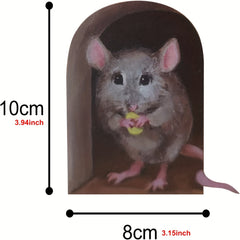 3D Mouse Hole Wall Decal for Home Nursery Wall Decor