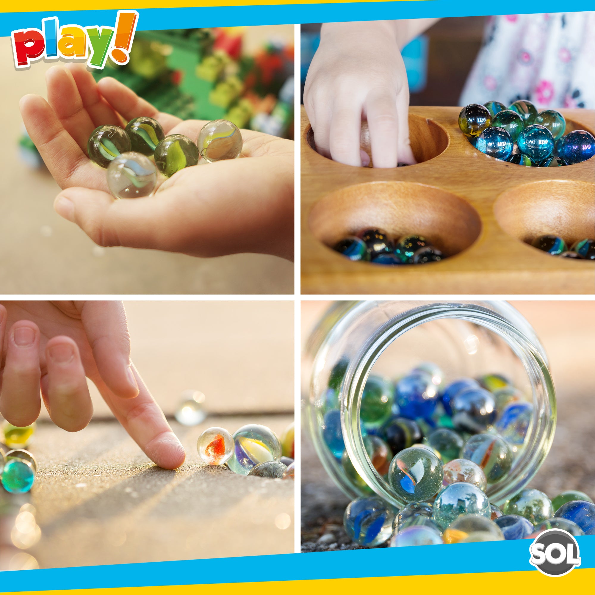 Coloured Glass Marbles Vintage Classic Kids Toys Games