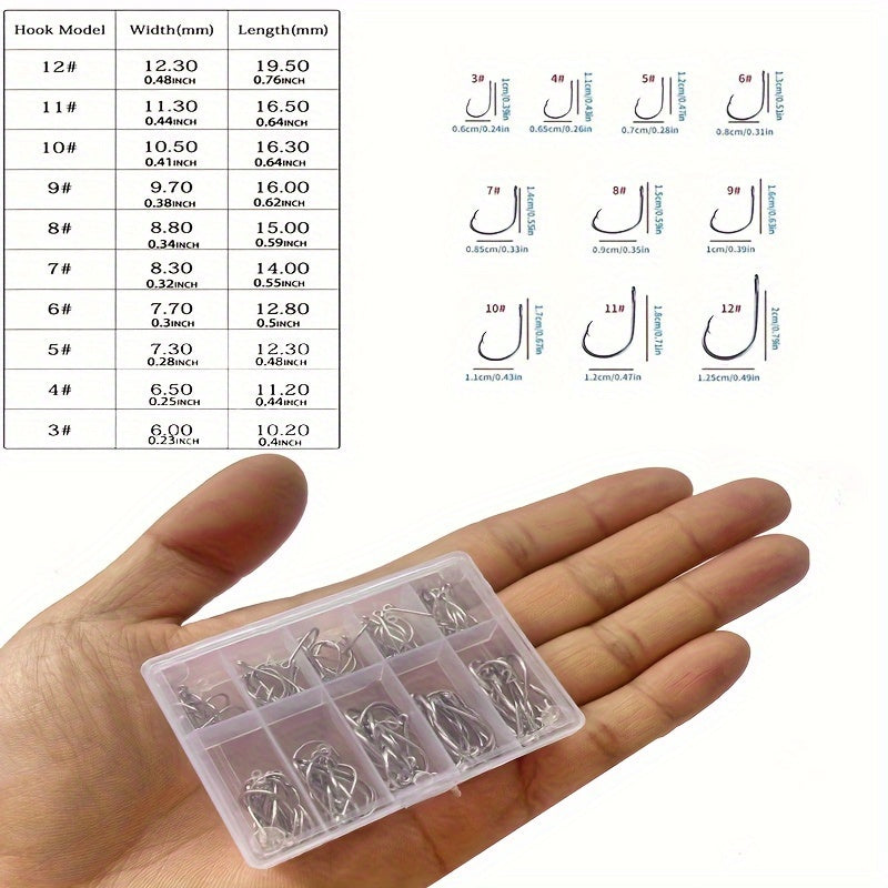 100pcs Carbon Steel Fishing Hooks With Holes Outdoor Fishing Tackle