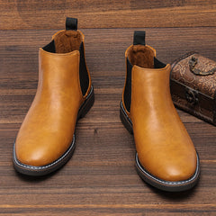 Men's Round Toe Slip On Chelsea Boots