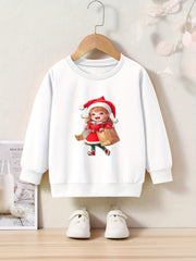 OERYUI Shopping Girl Graphic Sweatshirt Comfy Pullover Kids Clothes