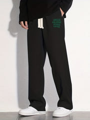 Cartoon Letter Print Joggers Men's Casual Loose Fit Pants
