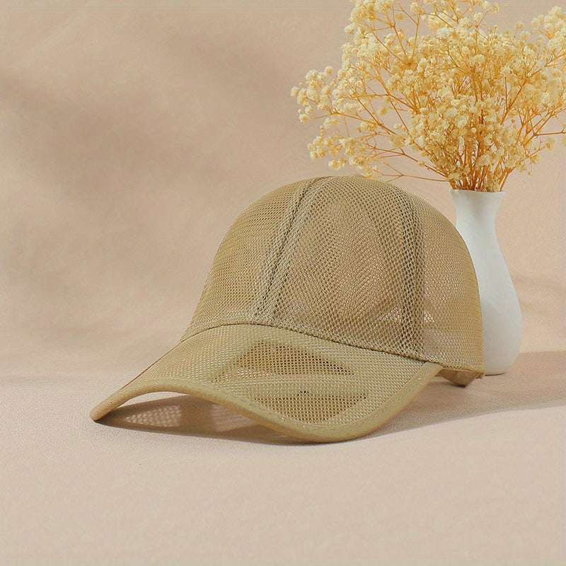 Mesh Hollow Breathable Trucker Hat Unisex Baseball Cap