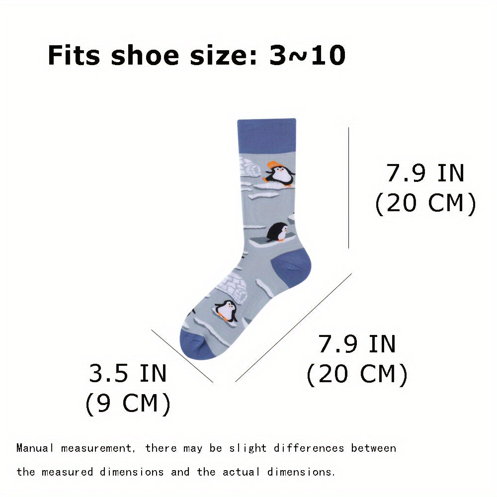 Asymmetrical Pattern Funny Socks Novelty Crew Socks