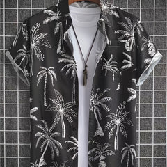 Coconut Tree Print Men's Hawaiian Shirt
