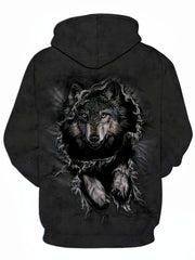 Wolf 3D Print Hoodies for Men Graphic Hoodie Comfy Loose Hooded Pullover