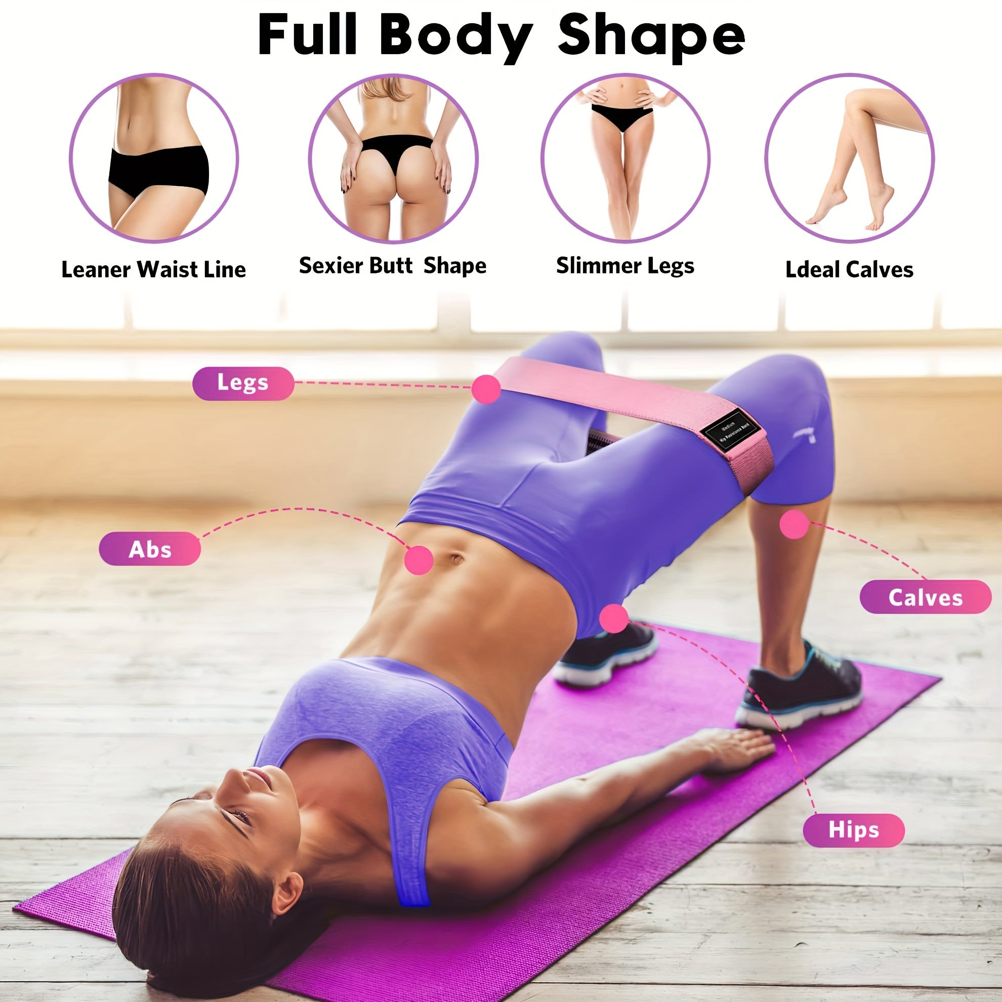 3pcs Elastic Resistance Band Yoga Tension Rope Set