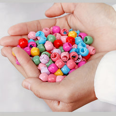 50pcs Mini Hair Claw Clip Plastic Braid Bead Head Ornament for Baby Girls
