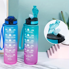 1000ml Gradient Water Bottle for Travel Sports